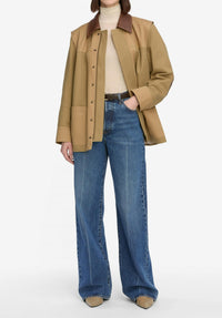 FRAME Collegiate Wide Leg Jeans in galactic - women's jeans