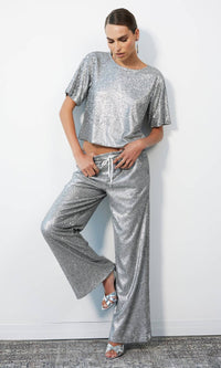 Bobi - Wide Leg Casual Waistband Pant