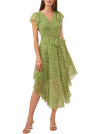 Vince Camuto - Maze Print Asymmetric Hem Midi Dress