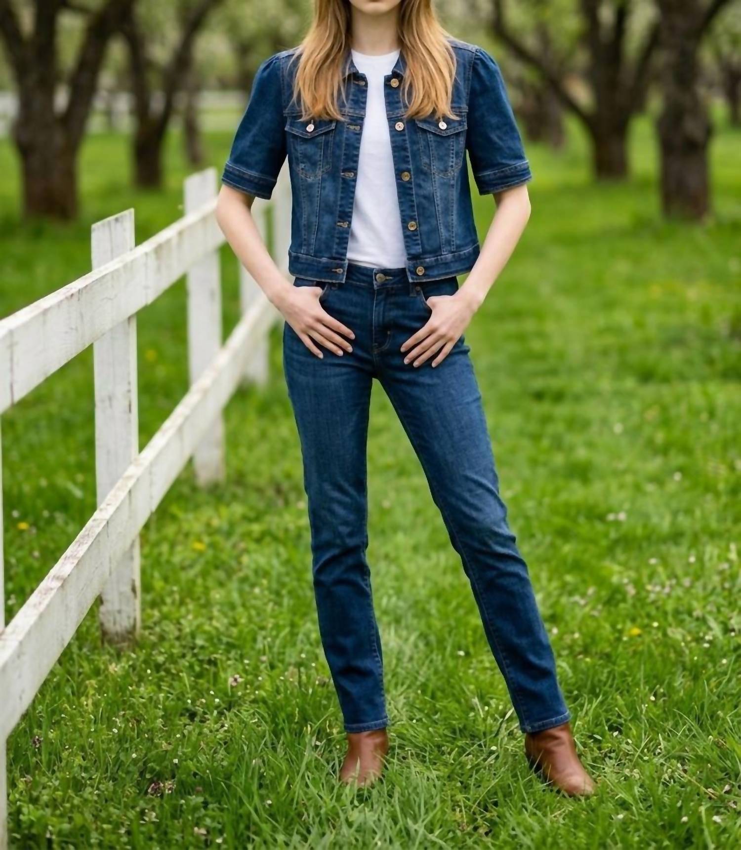 Tribal - Denim Elbow Sleeve Jacket