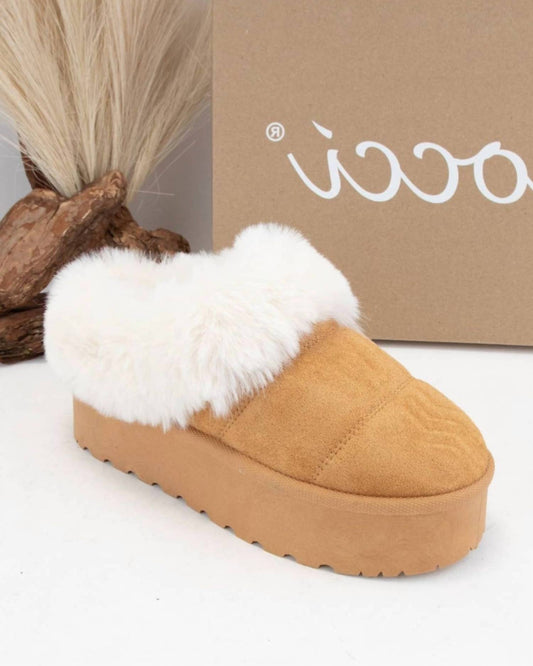 Ccocci - Women's Platform Faux Fur Sandals