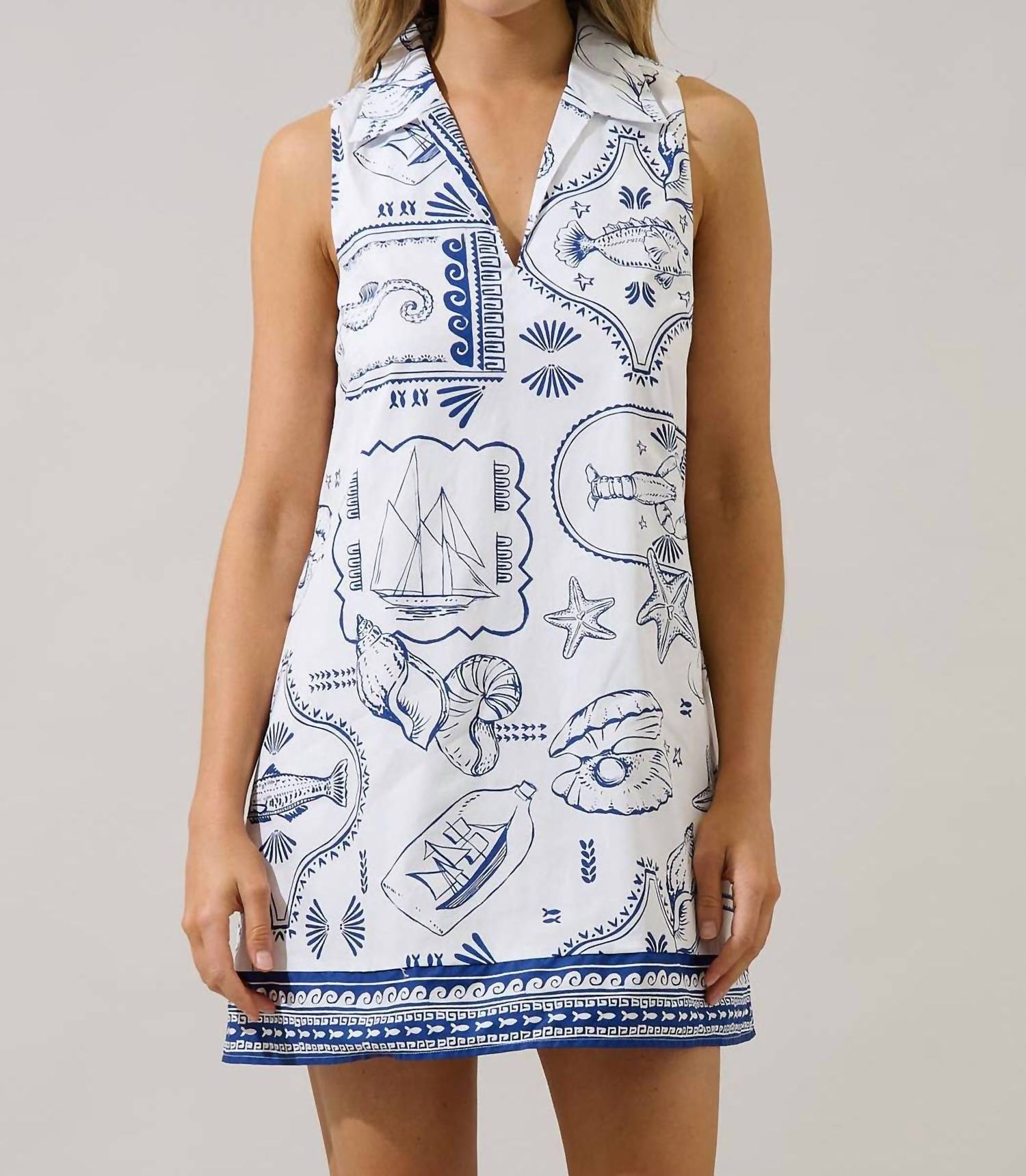 Sugarlips - Lexya Collared Shift Mini Dress