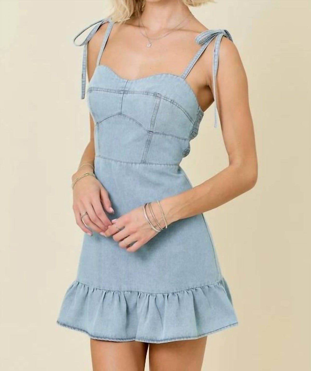 Day + Moon - Ruffle Trim Mini Dress