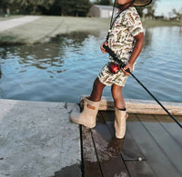 Fletch - Wishin I Was Fishin 2 Piece Bamboo Shorts Pajama Set