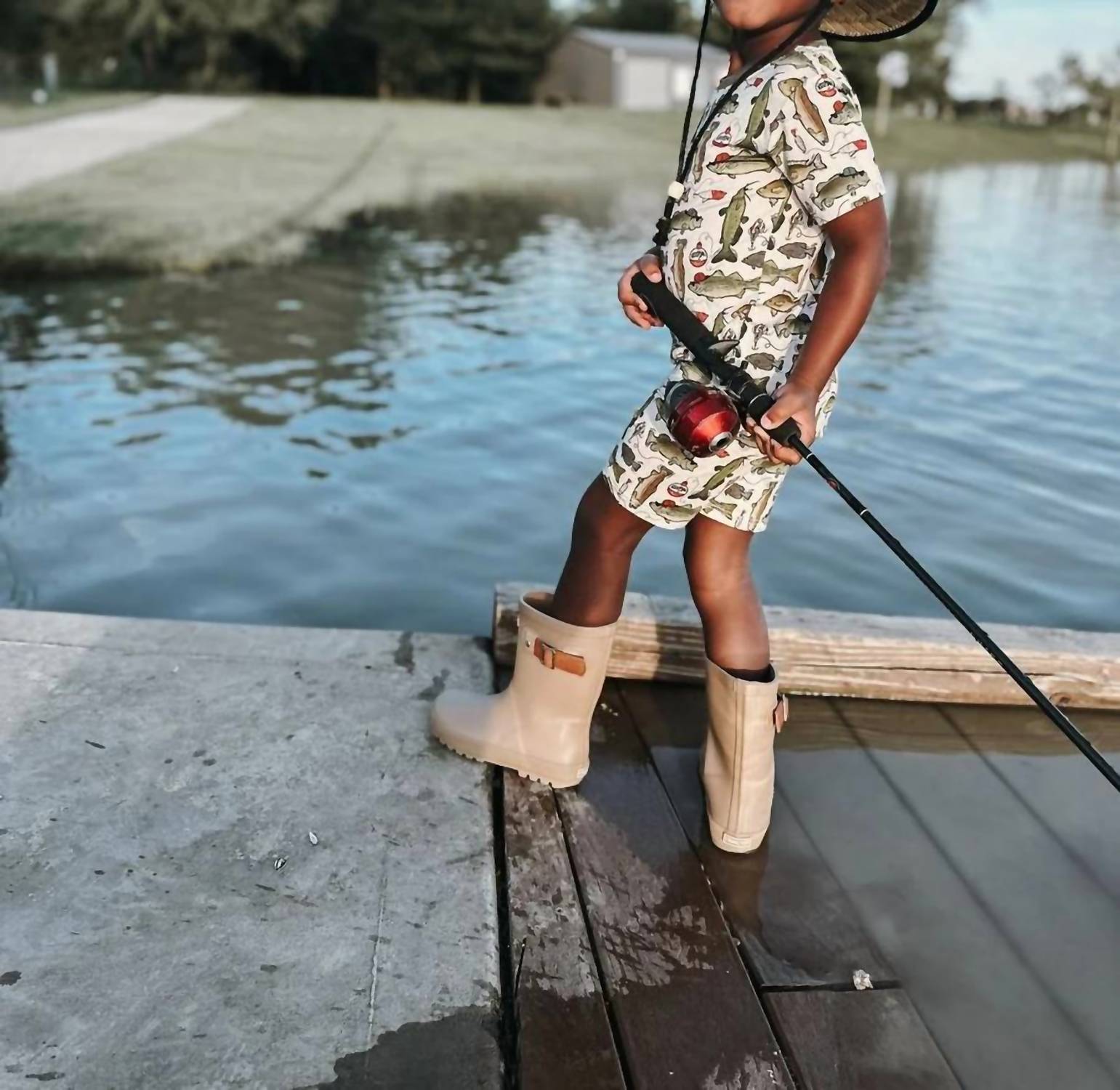 Fletch - Wishin I Was Fishin 2 Piece Bamboo Shorts Pajama Set
