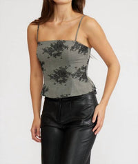 LUCY PARIS Maria Embroidered Top in grey - women's shirt - alternate view
