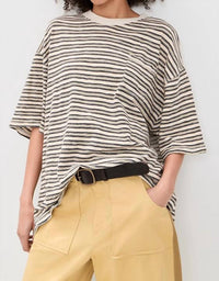 Free People - All Love Stripe Oversized Pocket Tee