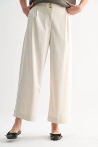 Fun 2 Fun Wide Leg Corduroy Pant in cream - women's pants - view 4