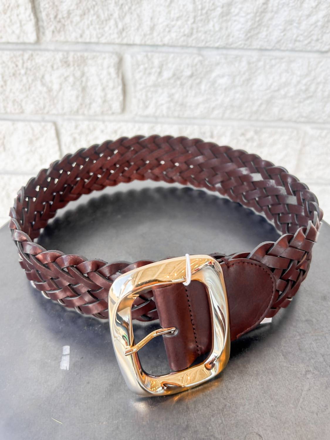 Zimmermann Women's Malley Leather Belt in burgundy - women's accessory - detail view