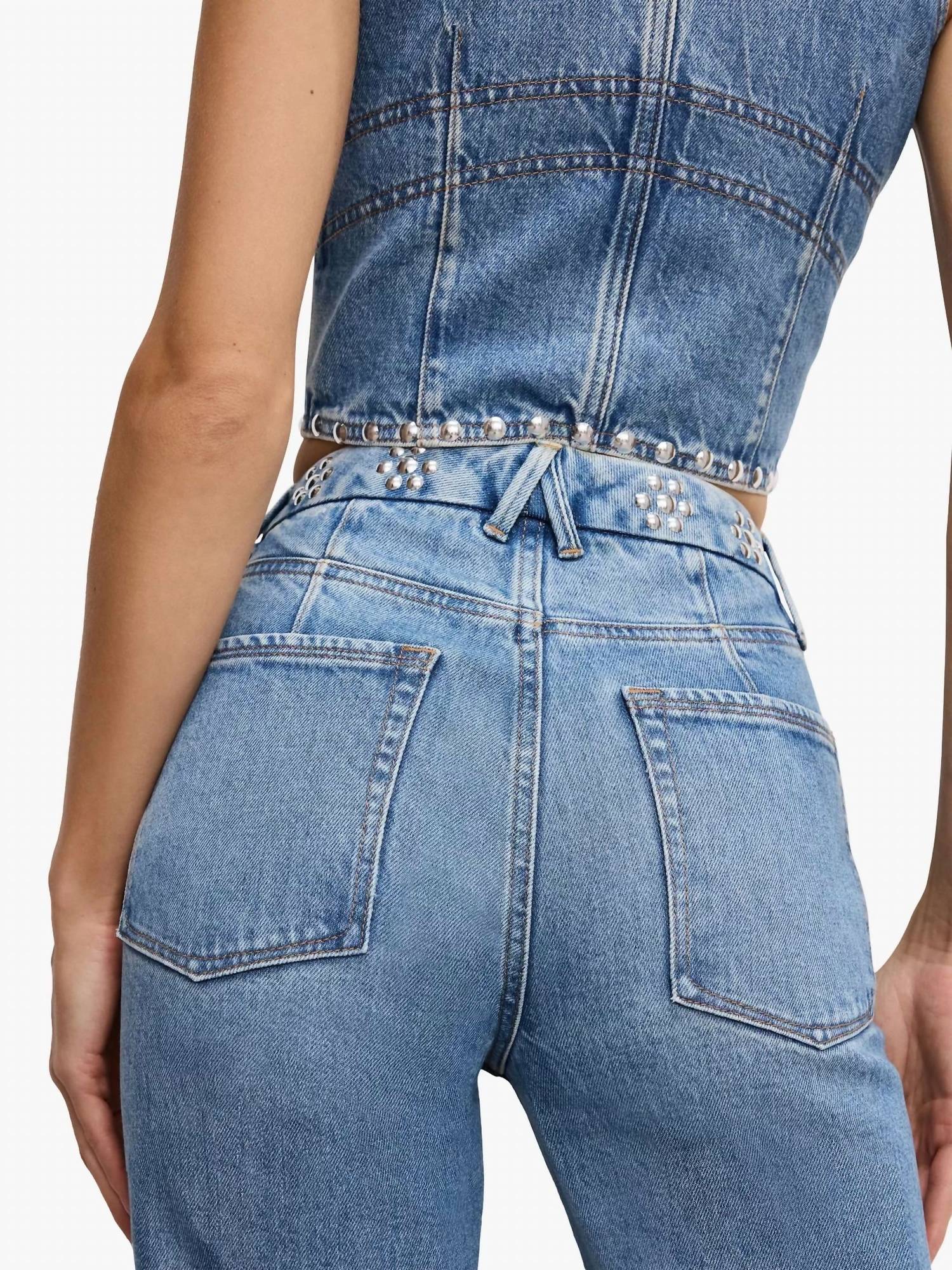 Good American - Studded Straight Jeans