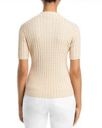 Lafayette 148 - Gingham Matte Crepe Short Sleeve Sweater