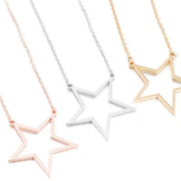 Harper & Jewels Women's Stars Hollow Necklace in rose gold - women's jewelry - alternate view