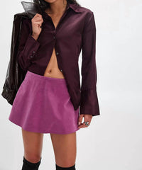 Free People - Paradise Found Suede Skort