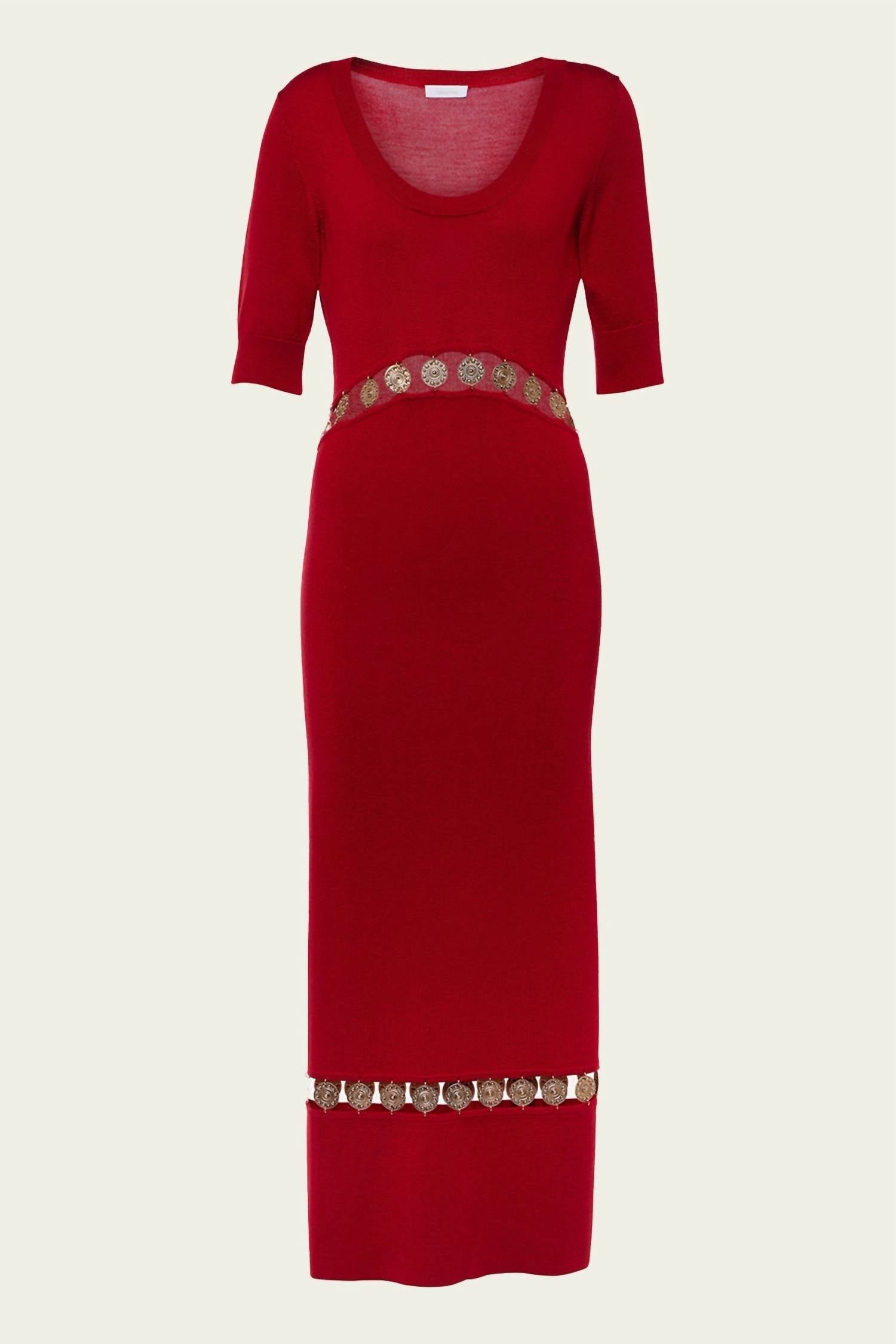 Rabanne - Wool-blend Coin Midi Dress