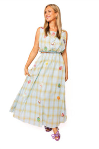 Queen Of Sparkles - Spring Plaid Easter Egg Midi Skirt
