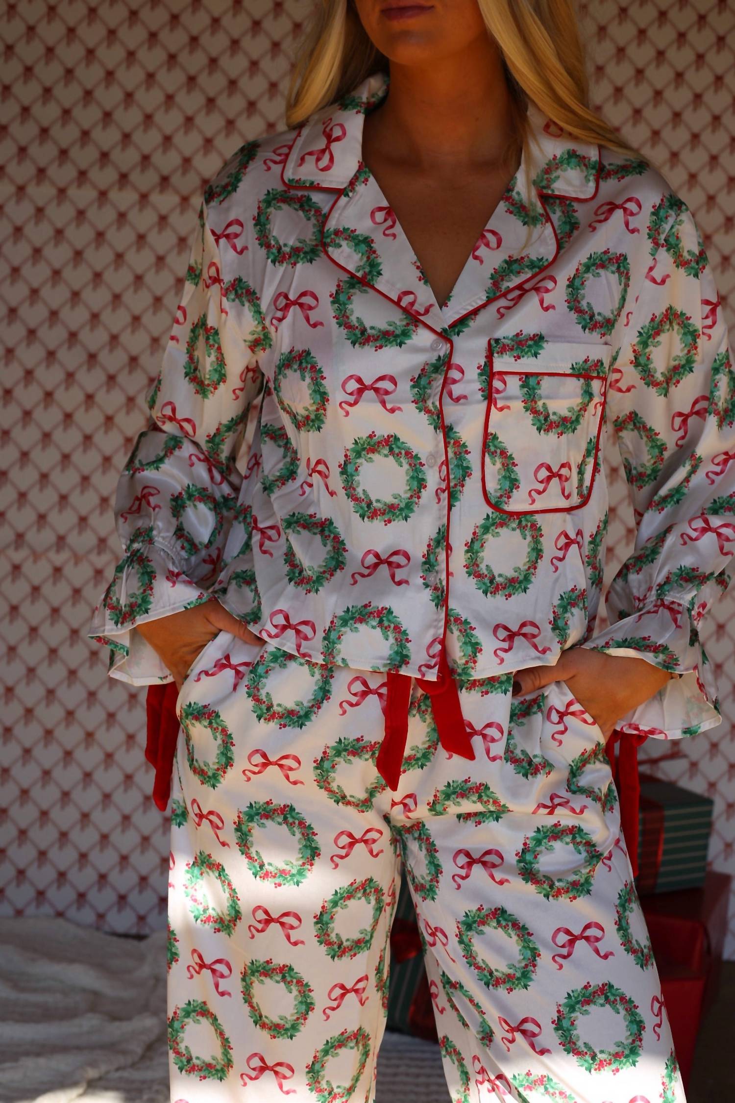Peach Love - Holly Jolly Stain Pajama Set