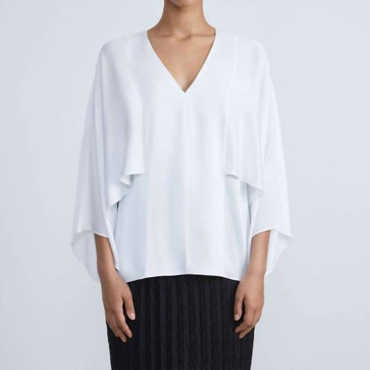 Lafayette 148 - V-Neck Satin Blouse