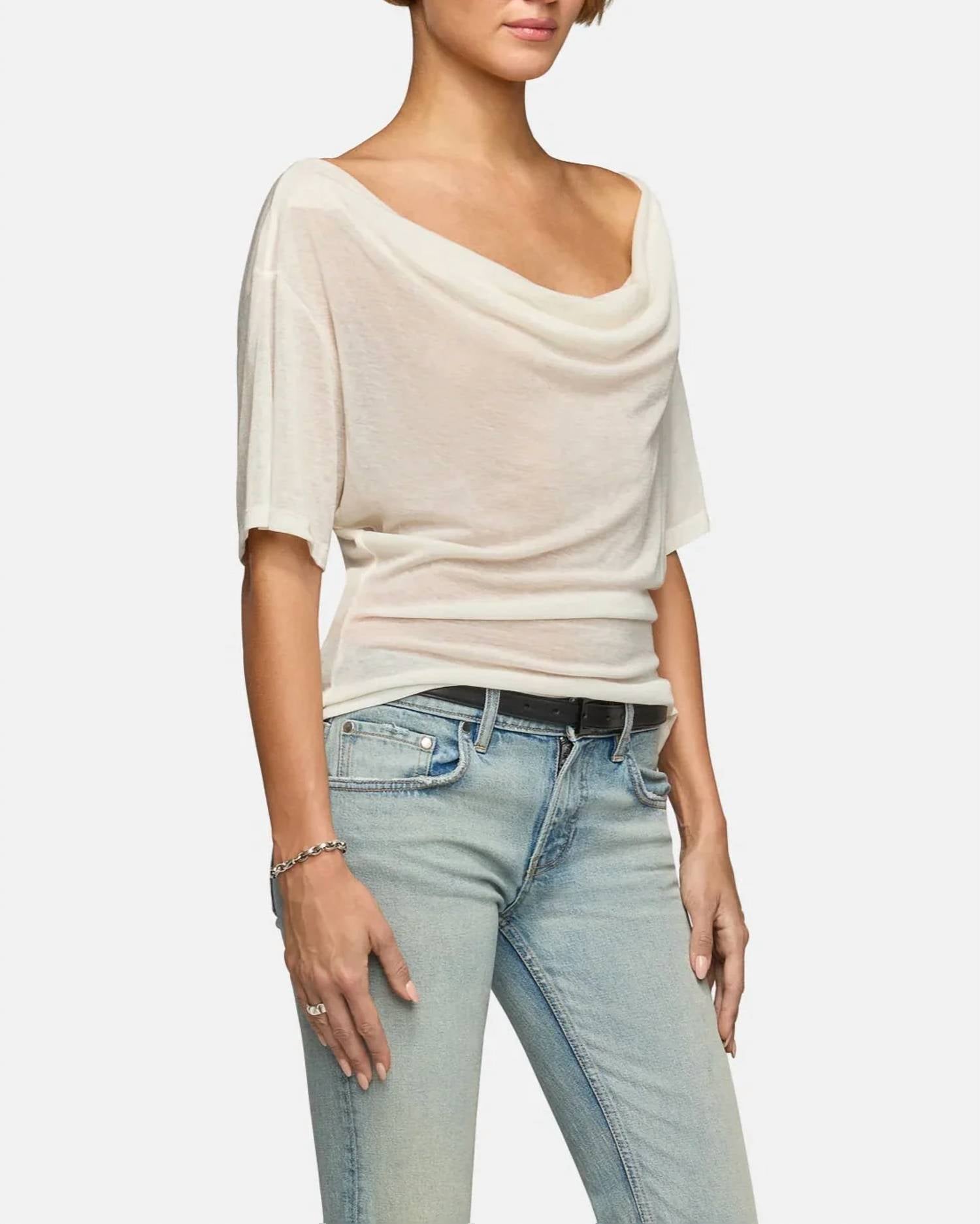 Eb Denim - Madeo Cowl Neck Tee