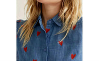 Compania Fantastica - Heart Button Down Top