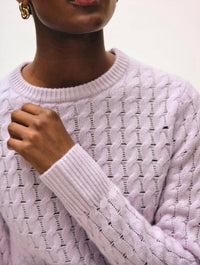 White + Warren - Cashmere Cable Shrunken Crew Sweater