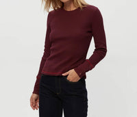 Michael Stars Willa Thermal Top in velvet - women's long sleeve top - view 4
