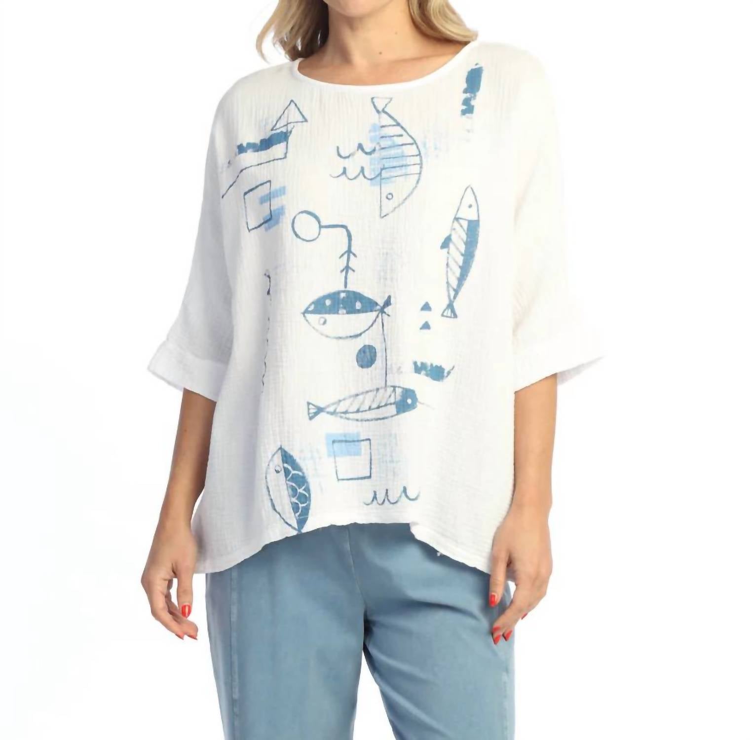 Jess & Jane - Piers Mineral Washed Gauze Poncho Top