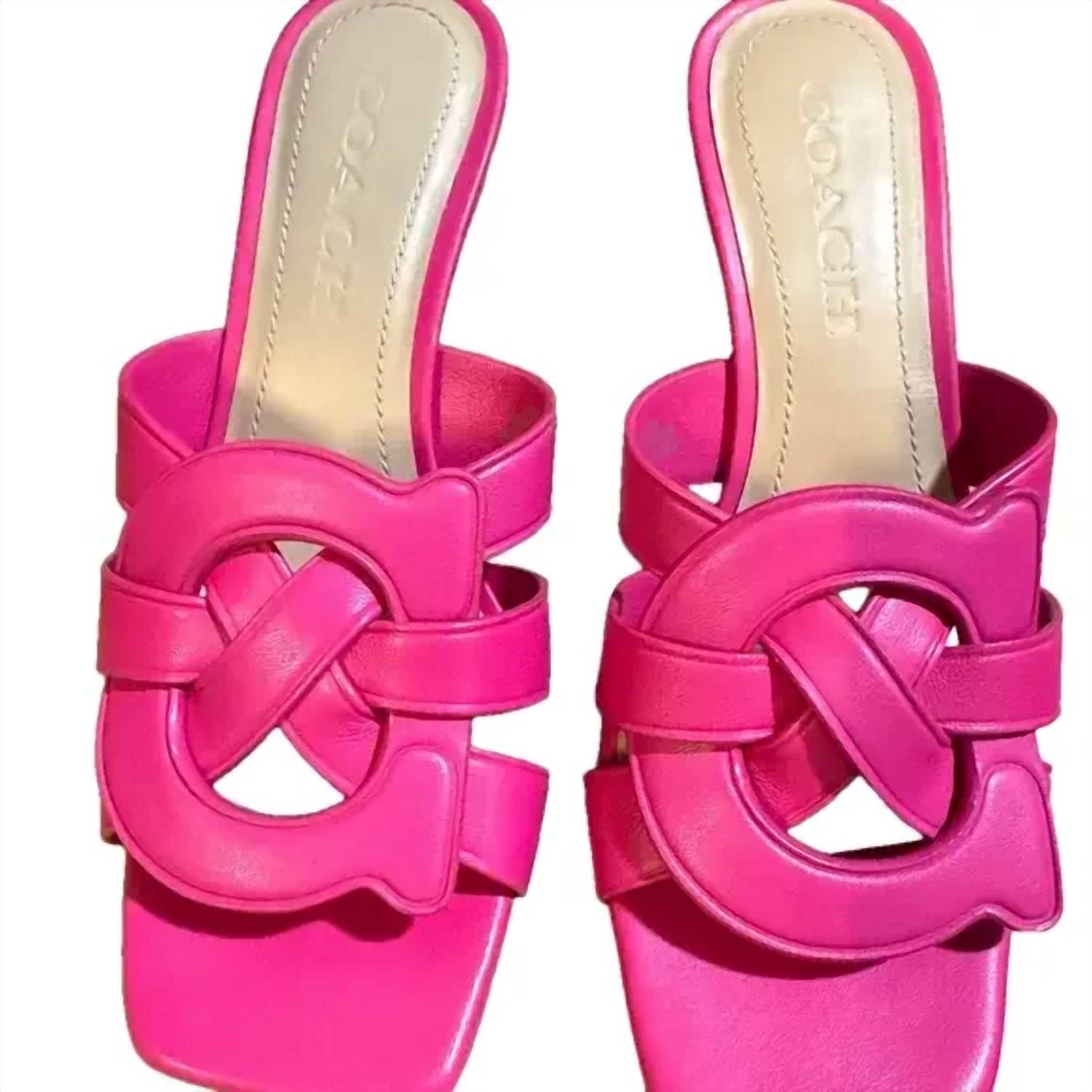 Coach Women's Nikki Leather Sandals in pink tan - women's sandal
