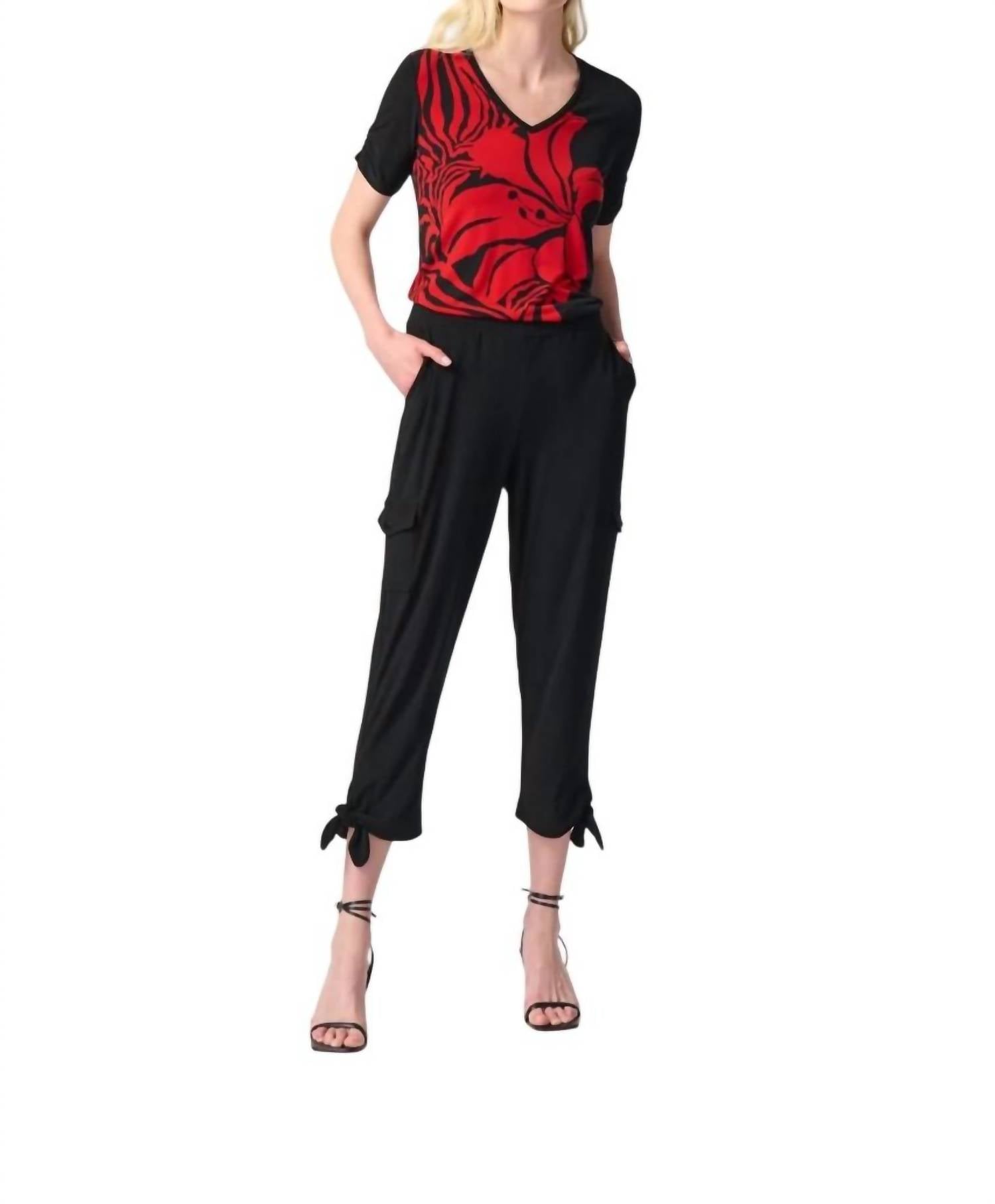 Joseph Ribkoff - Knit Jogger Pants with Cargo Pockets