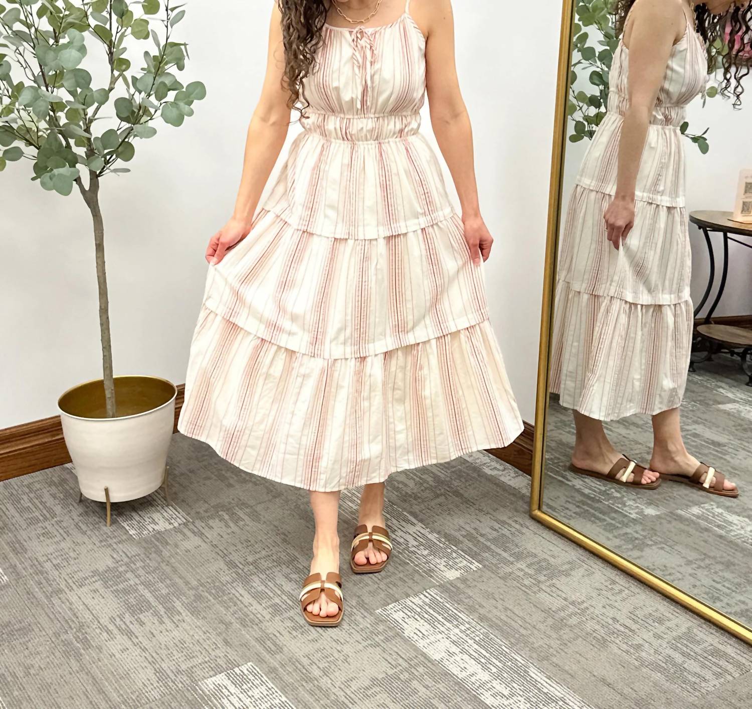Hayden La - Striped Midi Dress