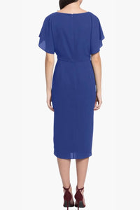 Maggy London - Faux-wrap Dolman Sleeve Sheath Dress