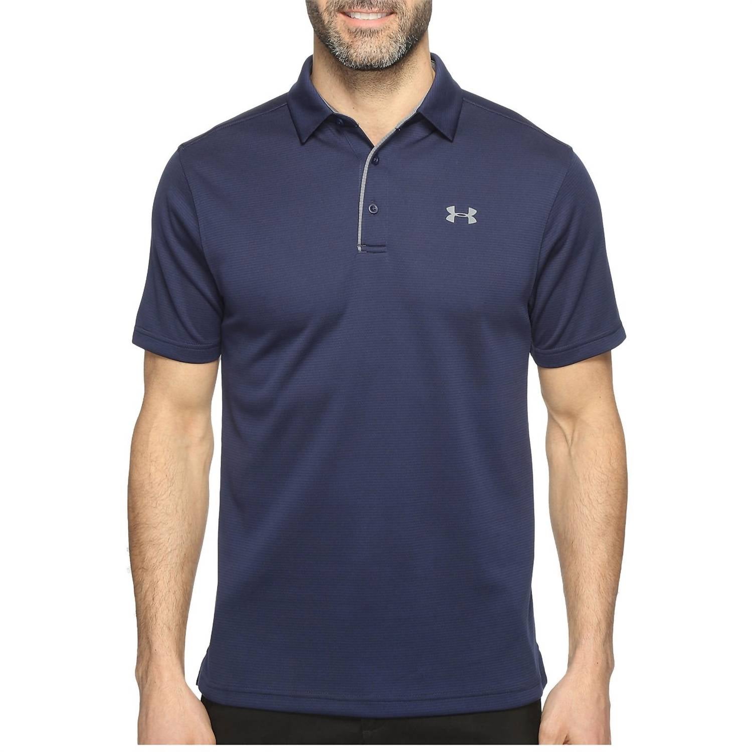 UNDER ARMOUR Tech Button Up Placket Polo in midnight navy - men's shirt