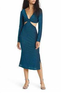 Lulus - Sparks Of Love Cutout Long Sleeve Midi Dress
