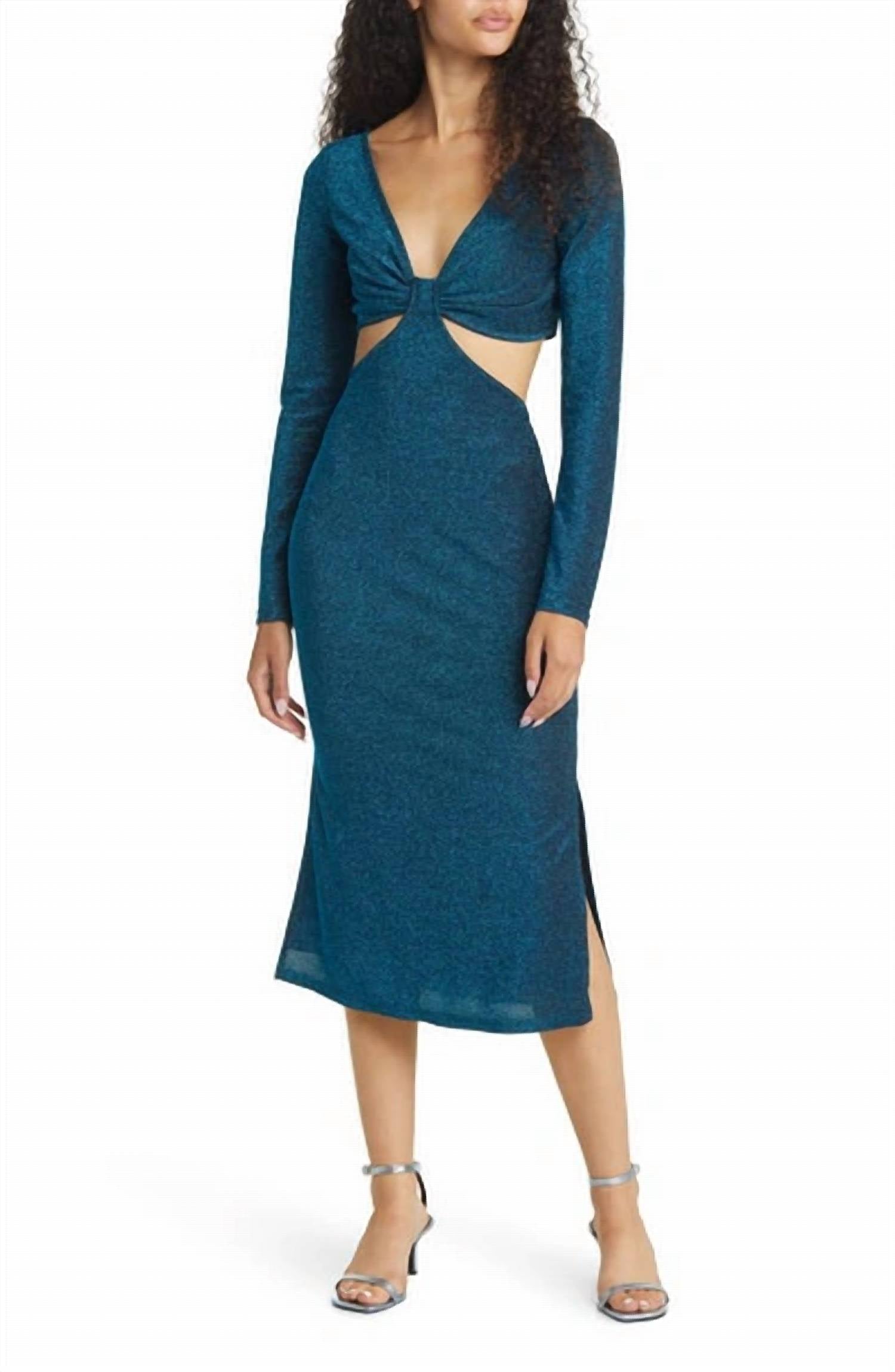 Lulus - Sparks Of Love Cutout Long Sleeve Midi Dress