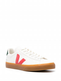 VEJA Unisex Campo Chromefree Leather Sneakers in extra white pekin poker - women's sneaker - detail view