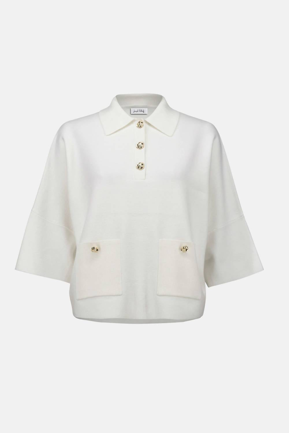 Joseph Ribkoff Shantyle Knit Boxy Pullover Sweater in white - women's t-shirt - view 6
