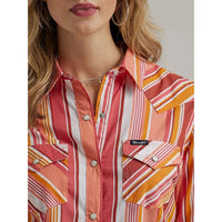 Wrangler Retro Long Sleeve Top in multi - women's shirt - alternate view