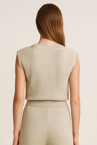 PROJECT SOCIAL T Granada Pullover Top in beige - women's tank top - detail view