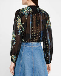 Ulla Johnson Aster Long Sleeve Blouse in twilight - women's blouse - alternate view
