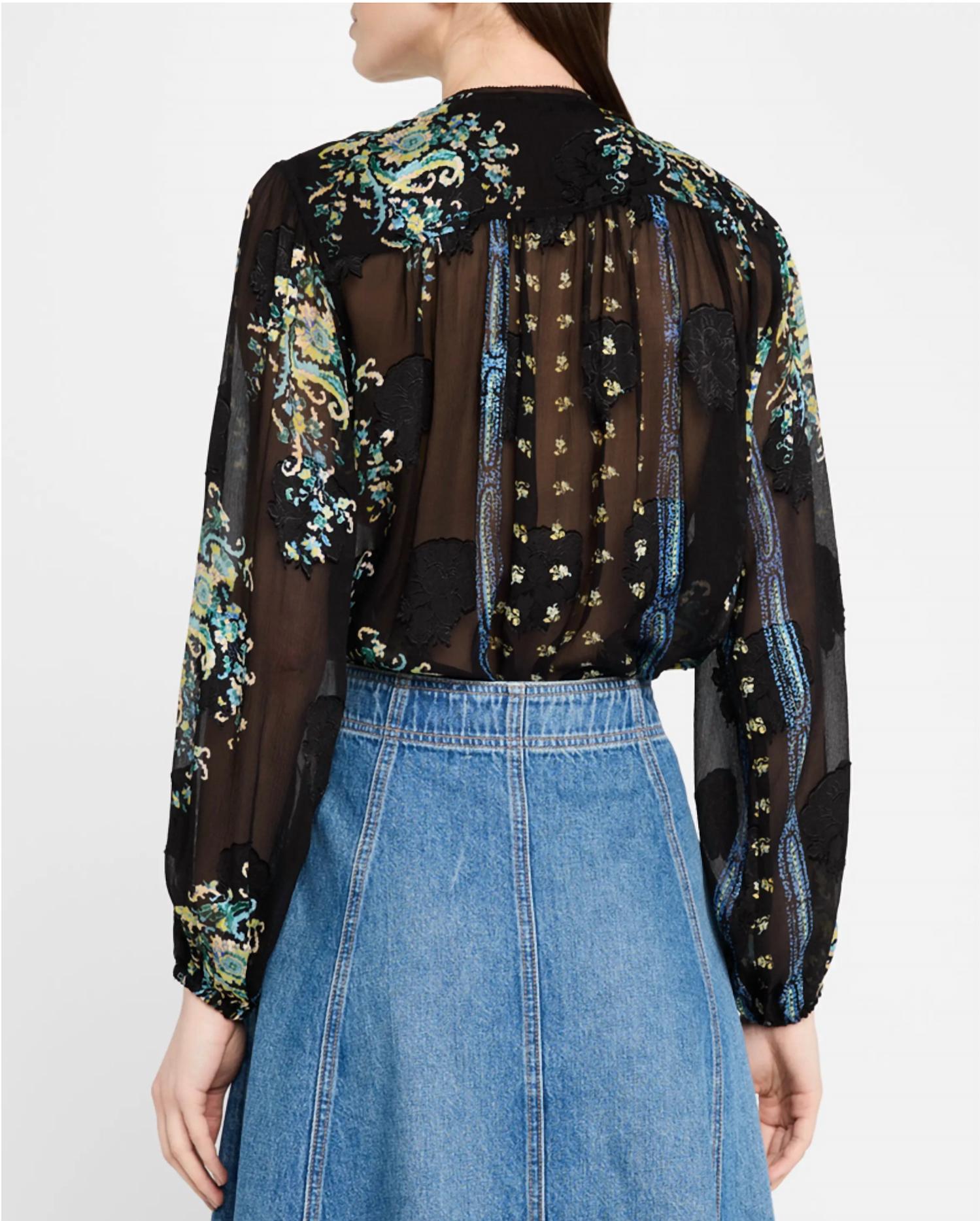 Ulla Johnson Aster Long Sleeve Blouse in twilight - women's blouse - alternate view