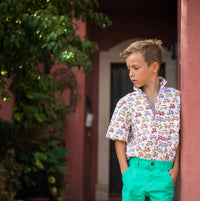 Tuktuk Designs - Boys Zippy Scooters Button Down Shirt