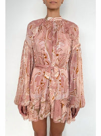Hemant & Nandita - Ruffle Mini Dress With Tie Belt