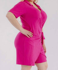 Karen T Design - Modern Wrap Romper With Tie Waist