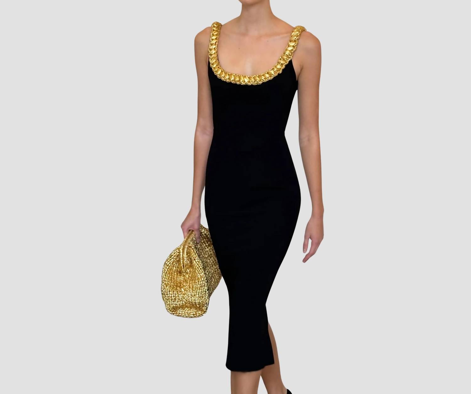 Elif Damaris Midi Dress in black - women's dress