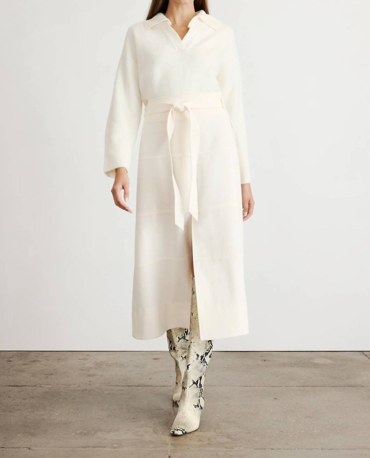 TANYA TAYLOR Hudson Midi Skirt in cream - women's skirt