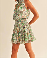 Reset By Jane - Whitney High Neck Floral Mini Dress