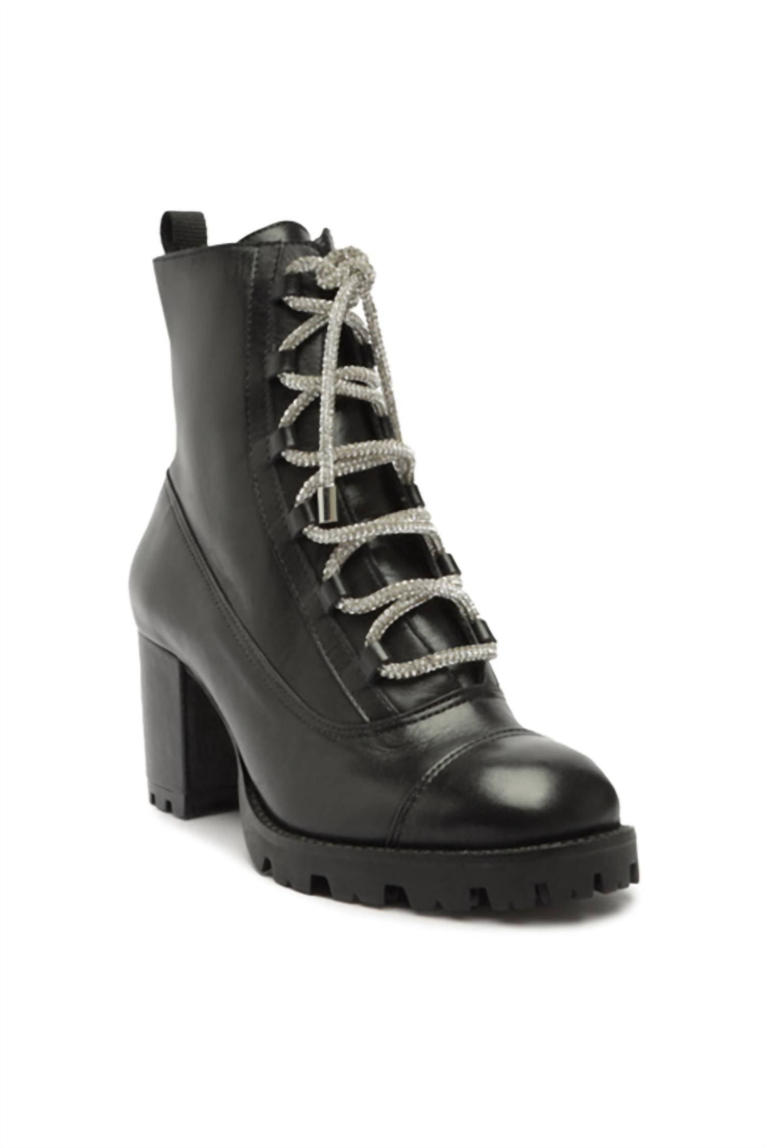 SCHUTZ Women's Kaile Mid Glam Booties in black - women's shoe - detail view