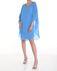 Frank Lyman - Chiffon Overlay Woven Dress