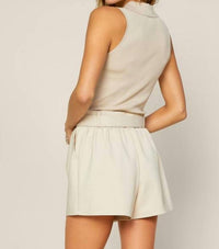 The Beige Belted Shorts