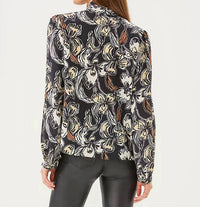 Lilly Pulitzer Elanor Silk Top in onyx irisistable - women's blouse - detail view