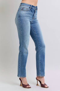 Judy Blue - Women's Vintage Wash Thermal Straight Jeans